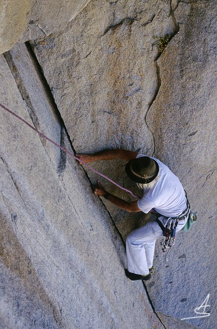 Allen Steck Climbing in Rock Creek, ca 1998
